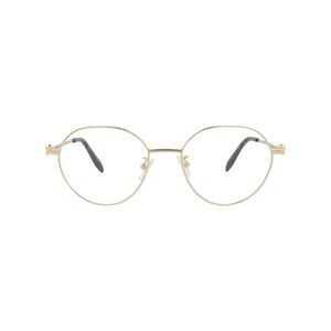 Alexander McQueen Round-Frame Metal Optical Frames Gold Unisex-Adult
